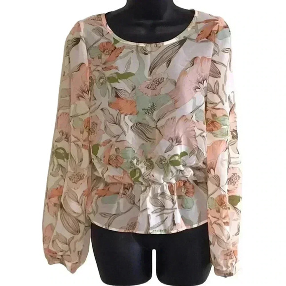 L’ Atiste Floral Peplum Blouse Size S - Picture 1 of 6